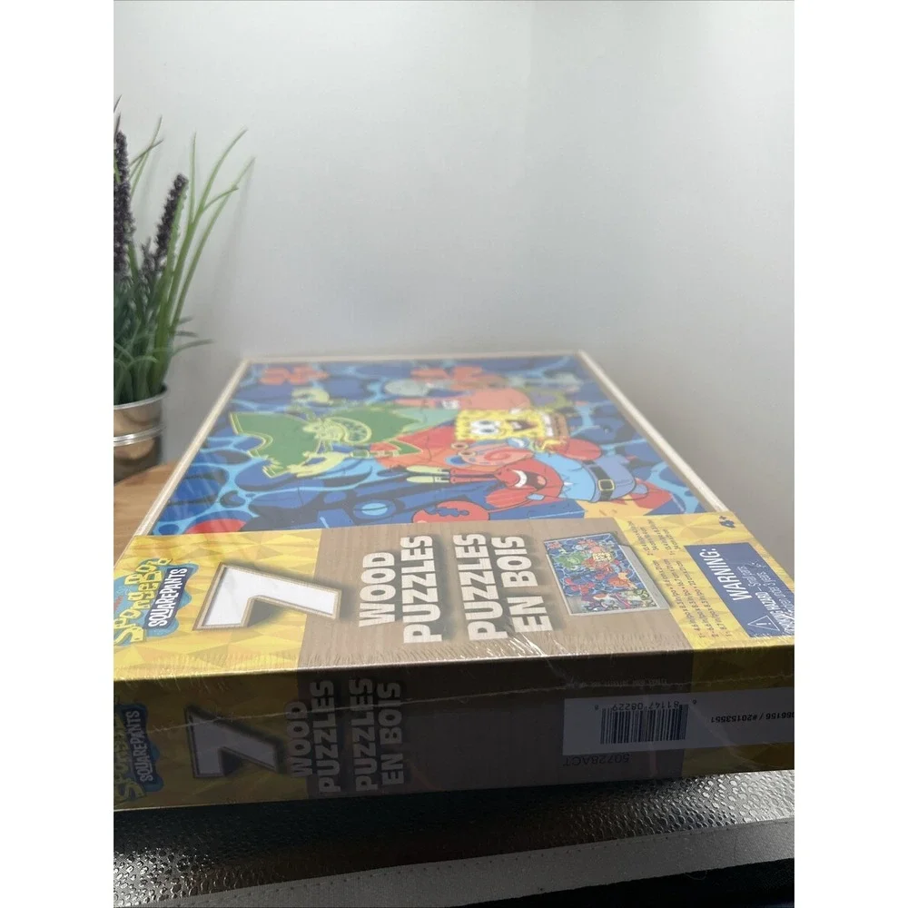 NEW‎ SpongeBob SquarePants 7 Wood Puzzles Nickelodeon Ages 4+ Spin Masters